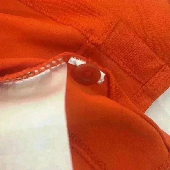 NIKE DRI FIT MENS SHORT SLEEVE GOLF SHIRT ORANGE WHITE‎ SIZE SMALL - Picture 7 of 9